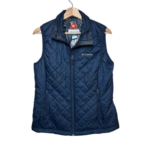 Columbia Women's Omni-Heat Quilted Puffer Vest Blue Size M Lightweight Outdoor - Picture 1 of 11